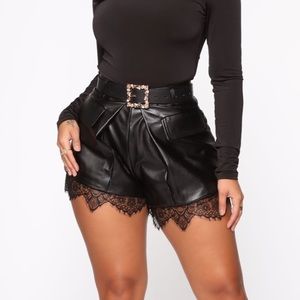 Bow Getter bodysuit/Not Ur girl PU Leather short
